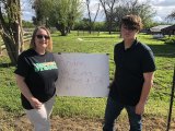 P.W. Engvall 6th grade teacher Suzanne Ross and her student Andre Johnson on Sunday at Johnson's home on the outskirts of Lemoore.